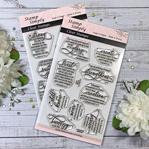 Stamp Simply Clear Stamps Fear Not And Words Of Encouragement Christian Religious (2-Pack) 4X6 Inch Sheets - 17 Pieces #TOP2