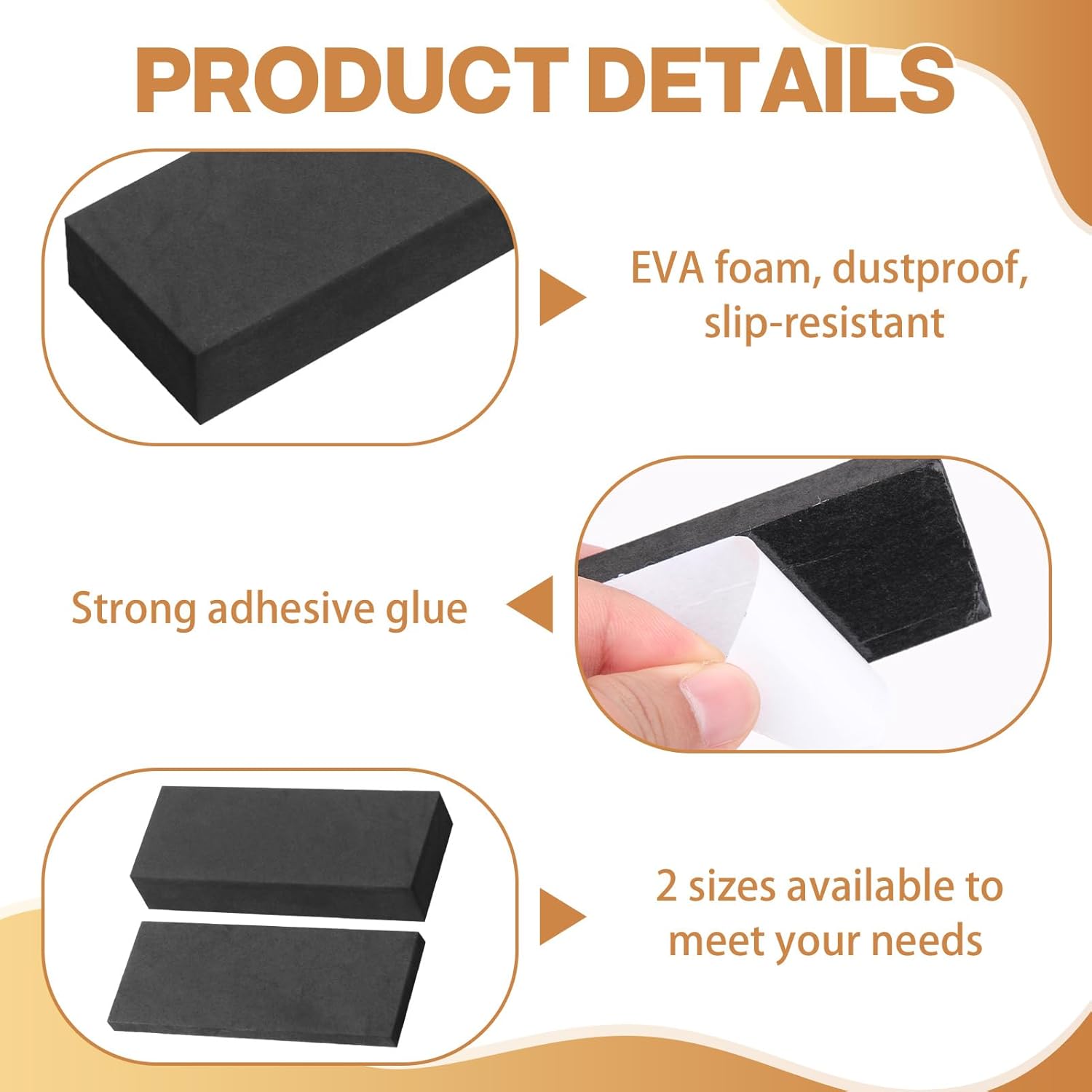 Headboard Stoppers for Wall,Wall Protector - 24PCS EVA Furniture Bumpers (12x15mm + 12x5mm), 2.99x1.8inch Walls Protection Pads to Prevent Scratches & Reduce Noise, for Headboards Cabinets Doors