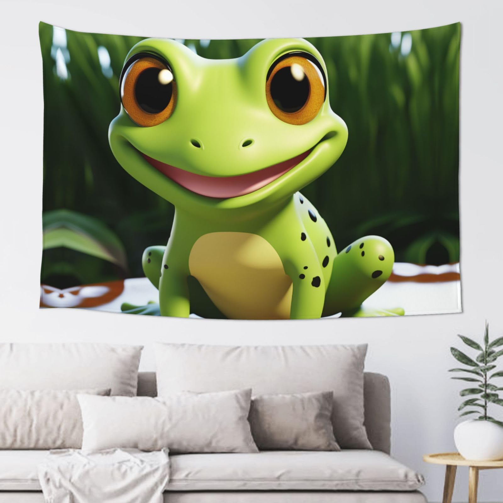 Fodpand Black Cute Frog Tapestry Dorm Decor, Party Backdrop Aesthetic Tapestries Wall Hanging Banner For Bedroom, Modern Wall Art Poster Blanket, Home Decor Wall Tapestry 60"X40"