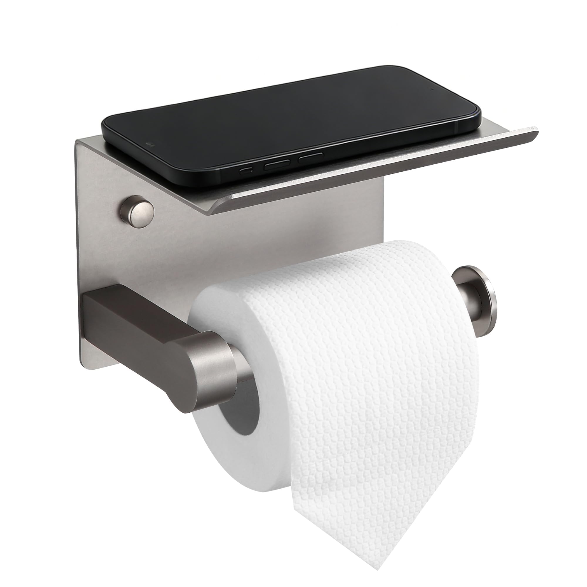 BGL Toilet Paper Holder with Shelf, Jumbo Roll Toilet Paper Holder for Large Rolls,Brushed Gold Adhesive Toilet Roll Holder for Bathroom，Renter Friendly Toilet Paper Holder — Amazon image 7