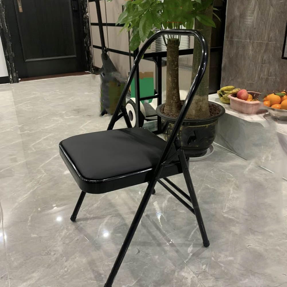 Sedia Yoga, Pilates Chair, Poltrona Ausiliaria Multifunzione Iyengar Yoga, Cuoio Ispessimento, Nero