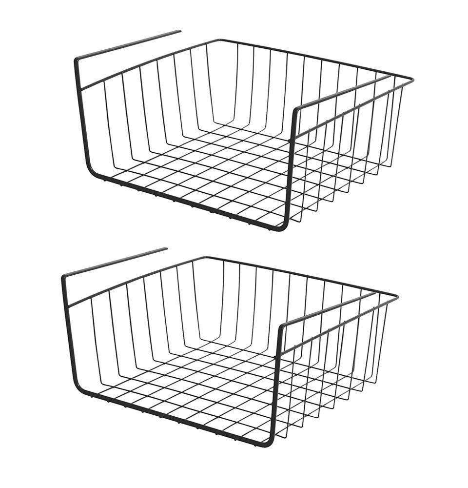 Go Hooked 12-inch Under Shelf Basket (Powder Coated Iron, Black) (Set of 2) (B07V56CRLZ) Amazon Price History, Amazon Price Tracker