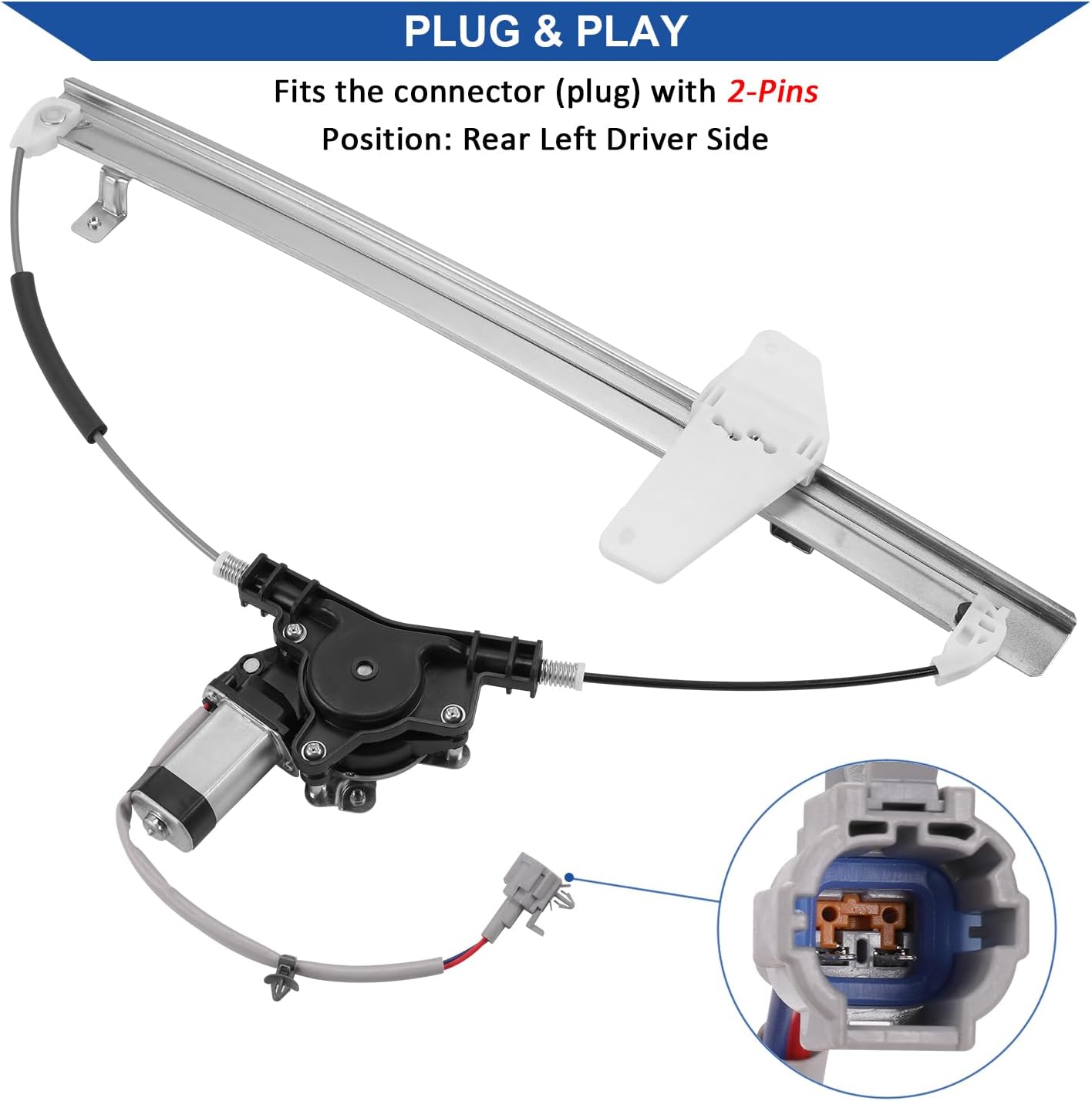 Obaee 748-980 Rear Left Driver Side Power Window Motor and Regulator Assembly Compatible with Nissan Armada 2005-2015/ Nissan Titan 2004-2015/ Nissan Pathfinder Armada 2004, Replace OE 827217S000