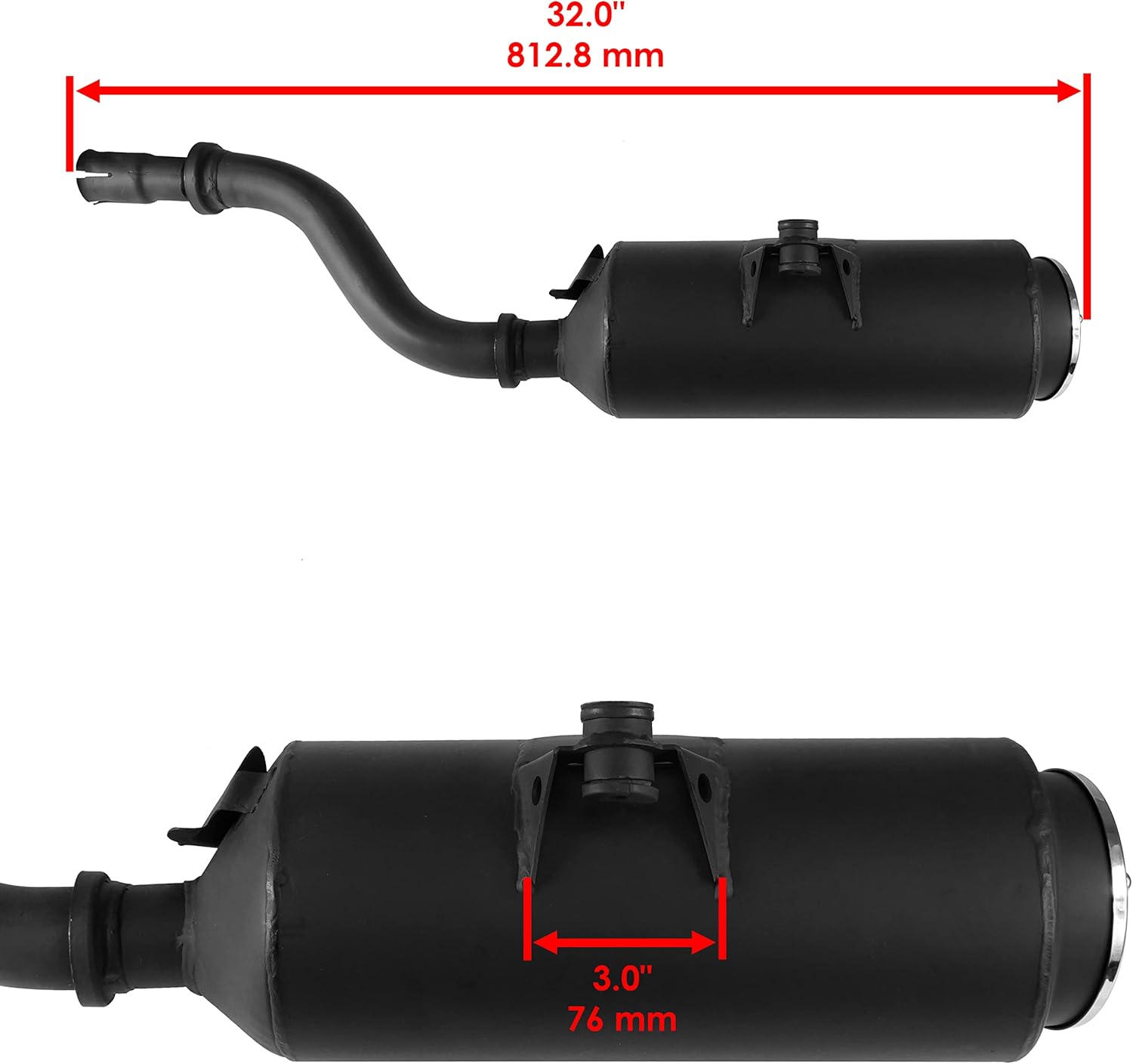 Caltric Exhaust Muffler Compatible with Honda TRX500FE TRX500FM Foreman 500 4x4 ES S 2007 2008 2009 2010 2011