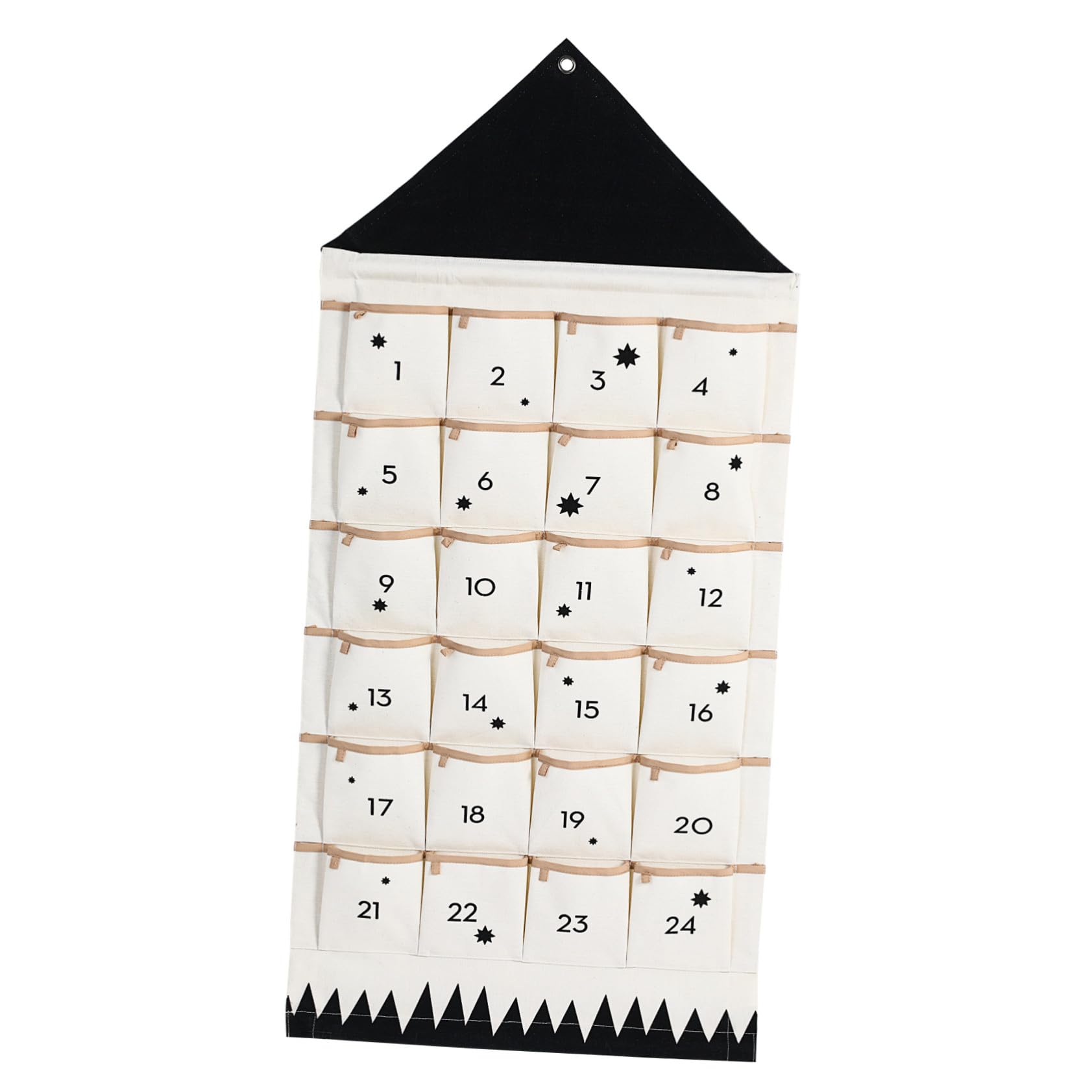 VALICLUD Adventskalender zum Befüllen Weihnachten Kalender Stoff Wandkalender mit 24 Taschen Hausform Hängetasche Atmungsaktiv Waschbar 110x50cm