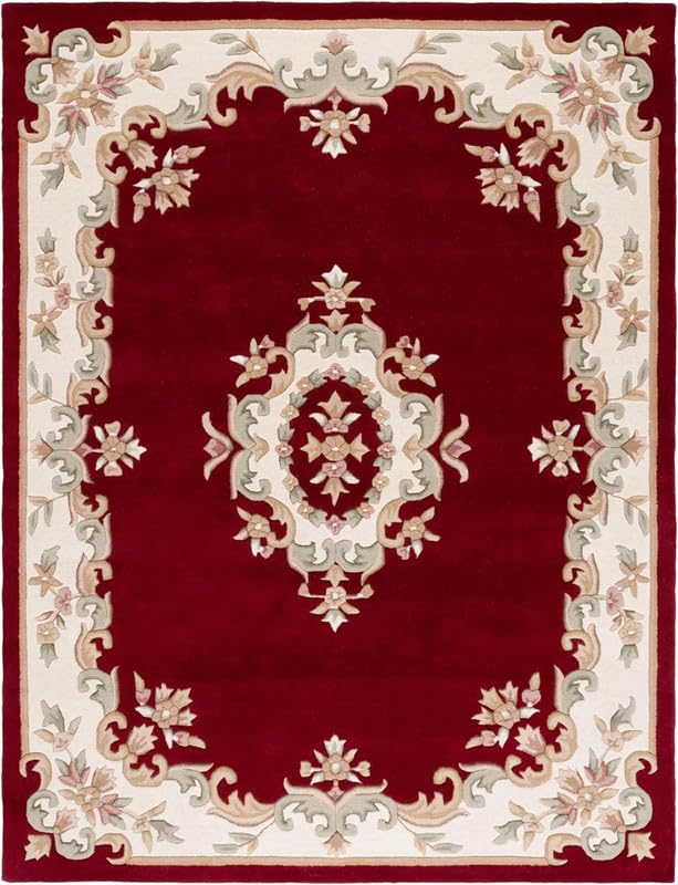 Tapete artesanal Royal Aubusson de lana, 6x9 pies miniatura 2