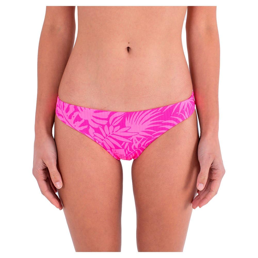 Hurley Women's Jungle Walk Moderate Bottom Bikini Panties, Pink Punch, XS