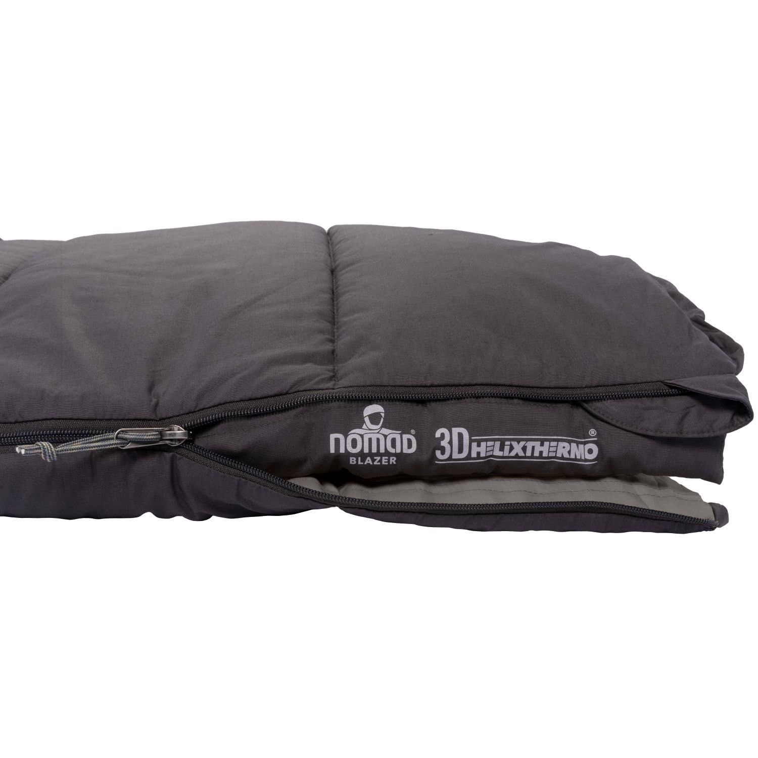 NOMAD® Blazer Schlafsack Deckenmodell | Bis 190cm Körpergröße | Baumwolle | Zum Aufzippen | Zugluftstreifen | Zwei-Wege-Reißverschluss | Inkl. Abdeckung