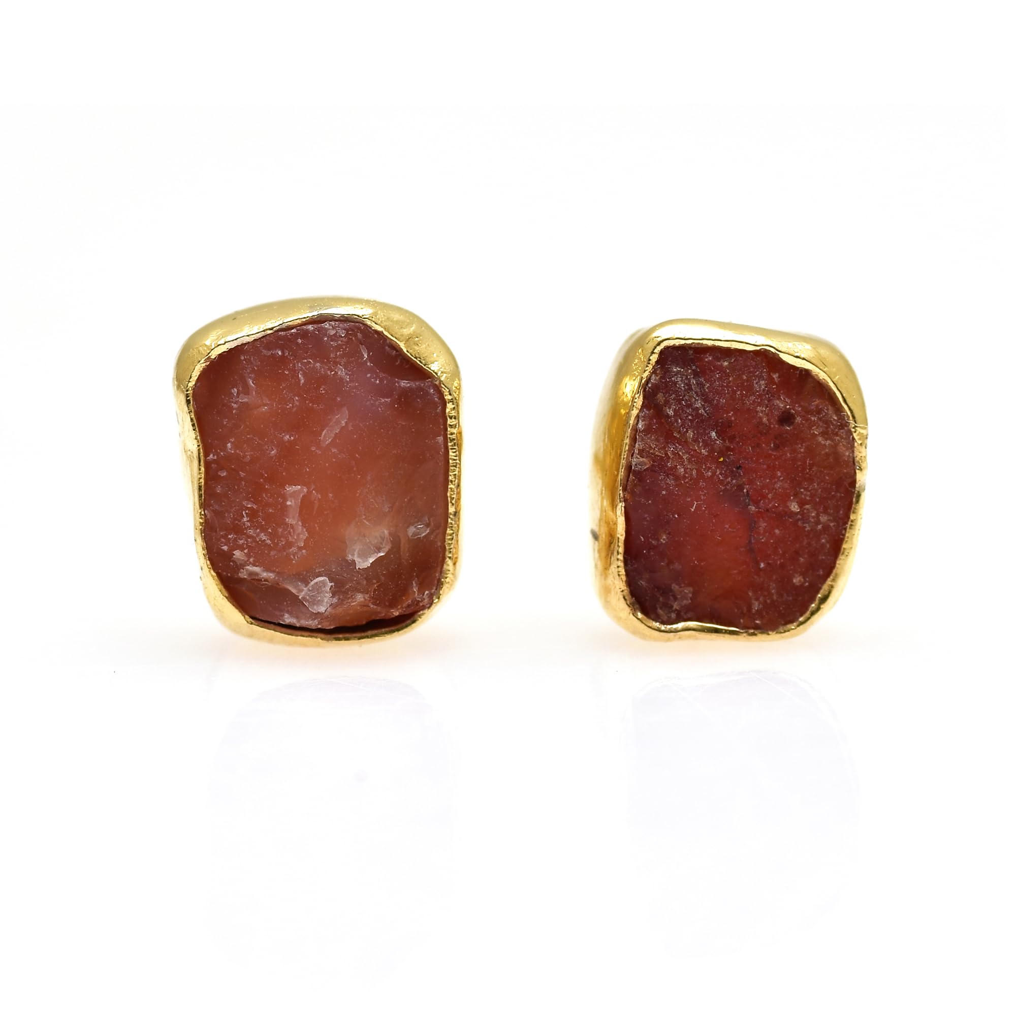 Red Carnelian Gemstone Stud Earrings for Women-picture-43