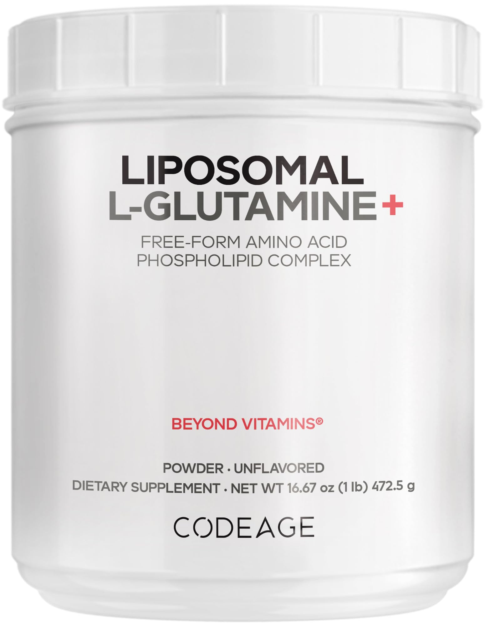 Liposomal L-Glutamine Powder - High-Potency L-Glutamine 5,000 mg per Serving - 3-Month Supply - Liposomal Delivery, Free-Form Amino Acid, Unflavored Glutamine - Non-GMO Gluten-Free - 16.67 oz