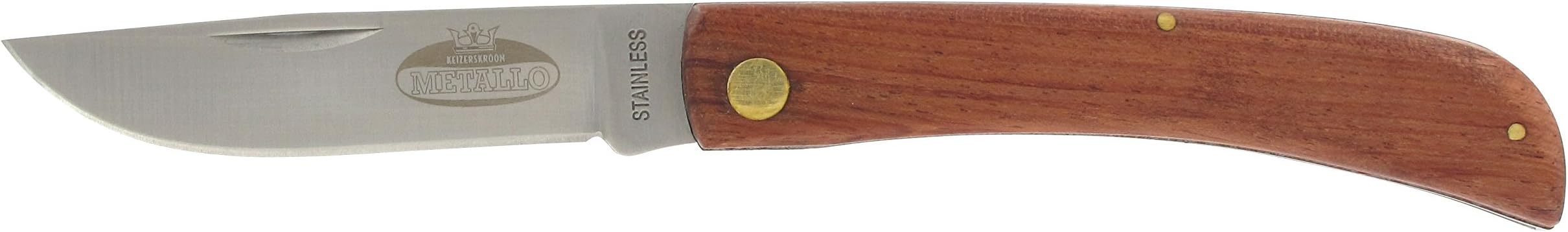 Metallo 8cm Folding Knife MET-958115 | Small Pocket Knife, Multiple Uses, Stainless Steel Blade, Add To Gardening Tools, Durable Wooden Handle Knife