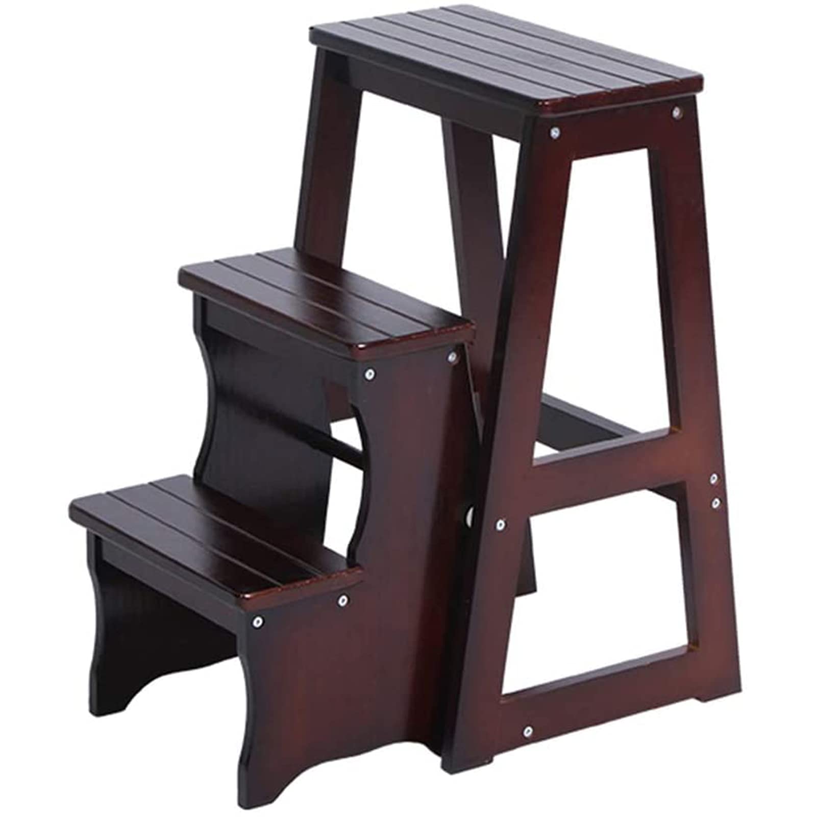 Marches de lit pliables en bois marron pour lits hauts d'adulte