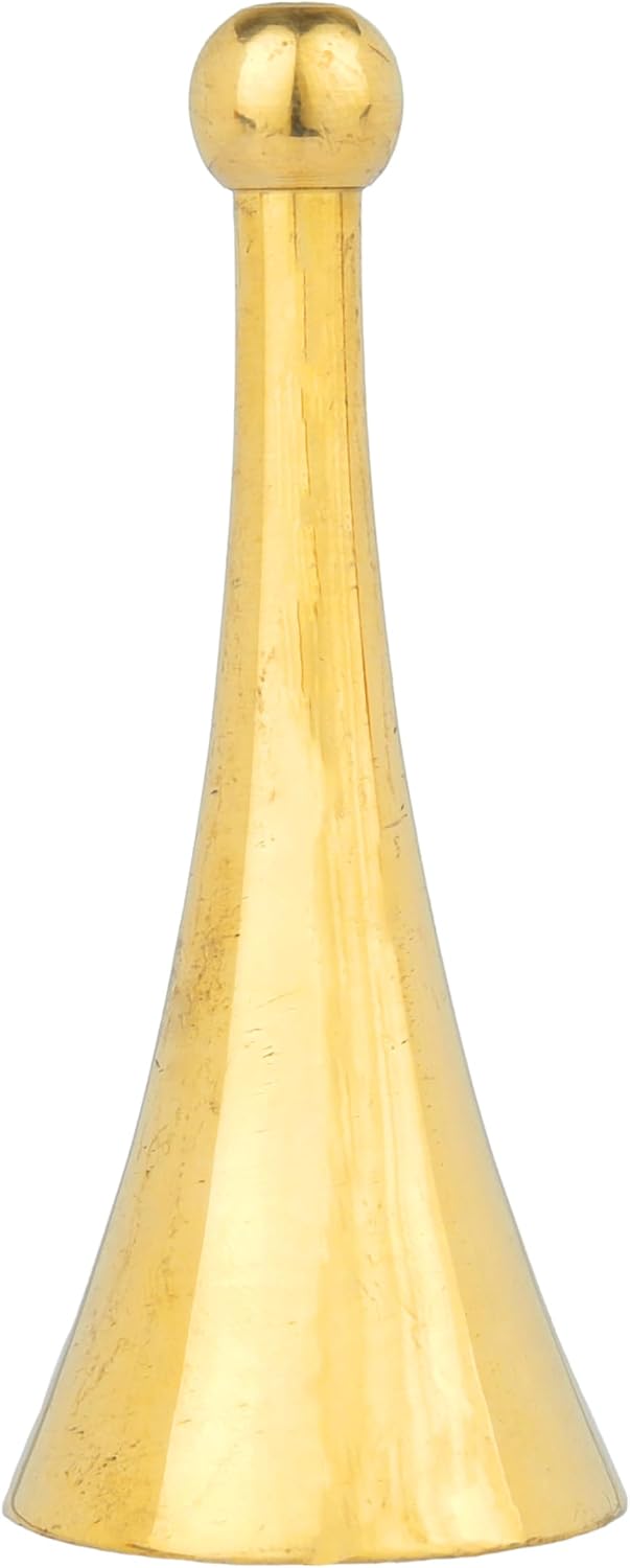 Decorative Puja Bell Solid Brass Pooja Ghanti, Small Hand held Service Bell,Loud Multipurpose Call Bell Hindu Indian Traditional New Year Festival(Daimeter: 1.5 Inches, H: 3 Inches)(Golden)