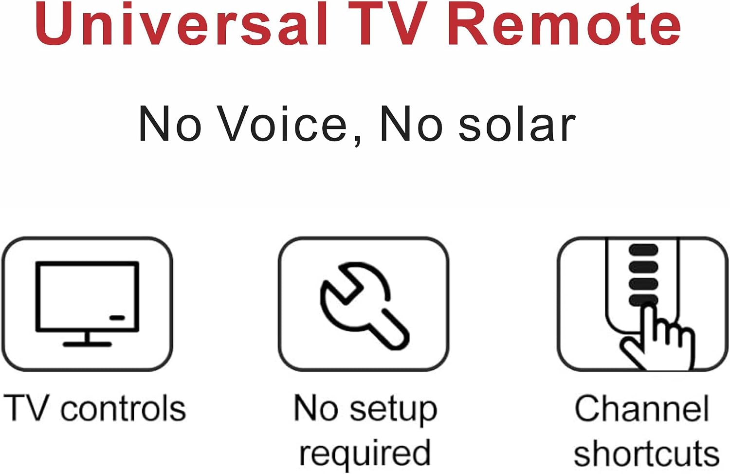 Big Button Universal TV Remote Control for LG, Samsung, Sony, Philips, PANASONIC Smart TV, Easy for the Elderly, Seniors, Elders, Older Adult, No Voice
