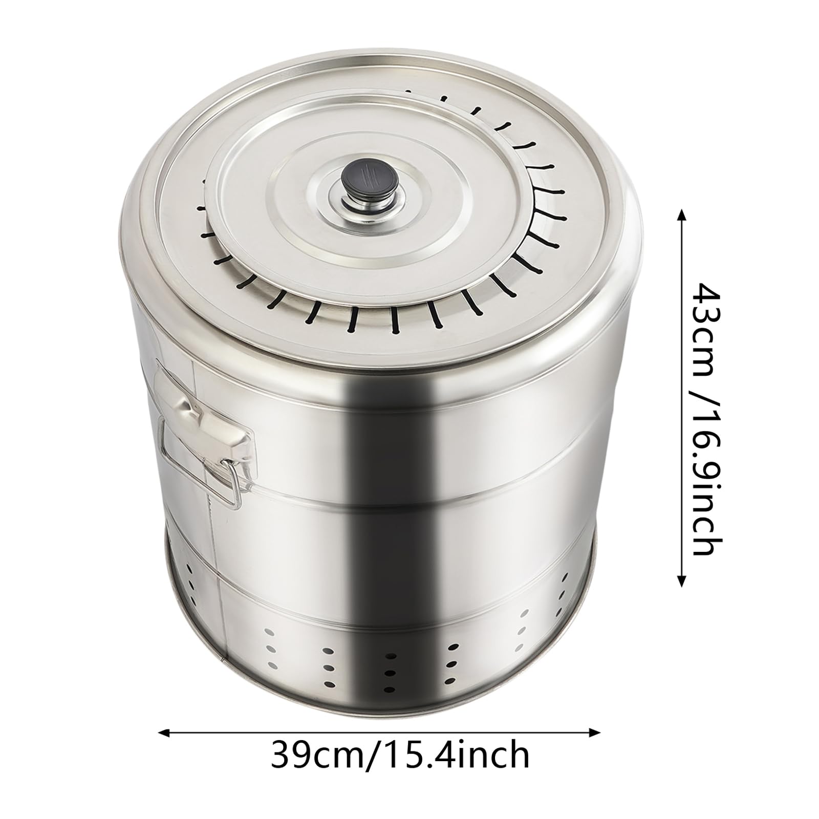 Griglia portatile a carbone in acciaio inossidabile senza fumo Affumicatore verticale a 360° for 6-10 persone barbecue all'aperto campeggio