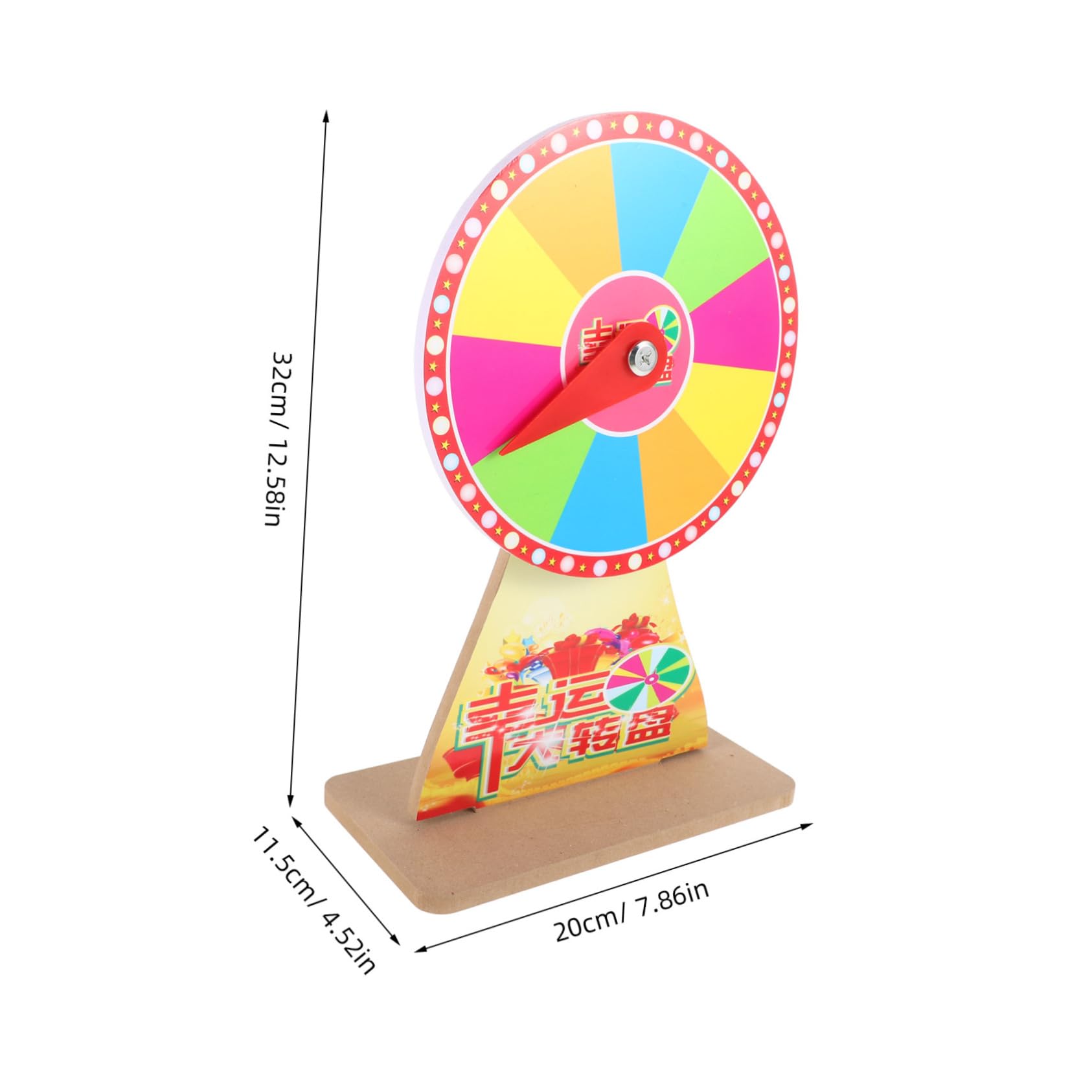 MERRYHAPY Colorful Party Prize Turntable Rotating Wheel for Prizes Desktop Lucky Draw Game Turntable