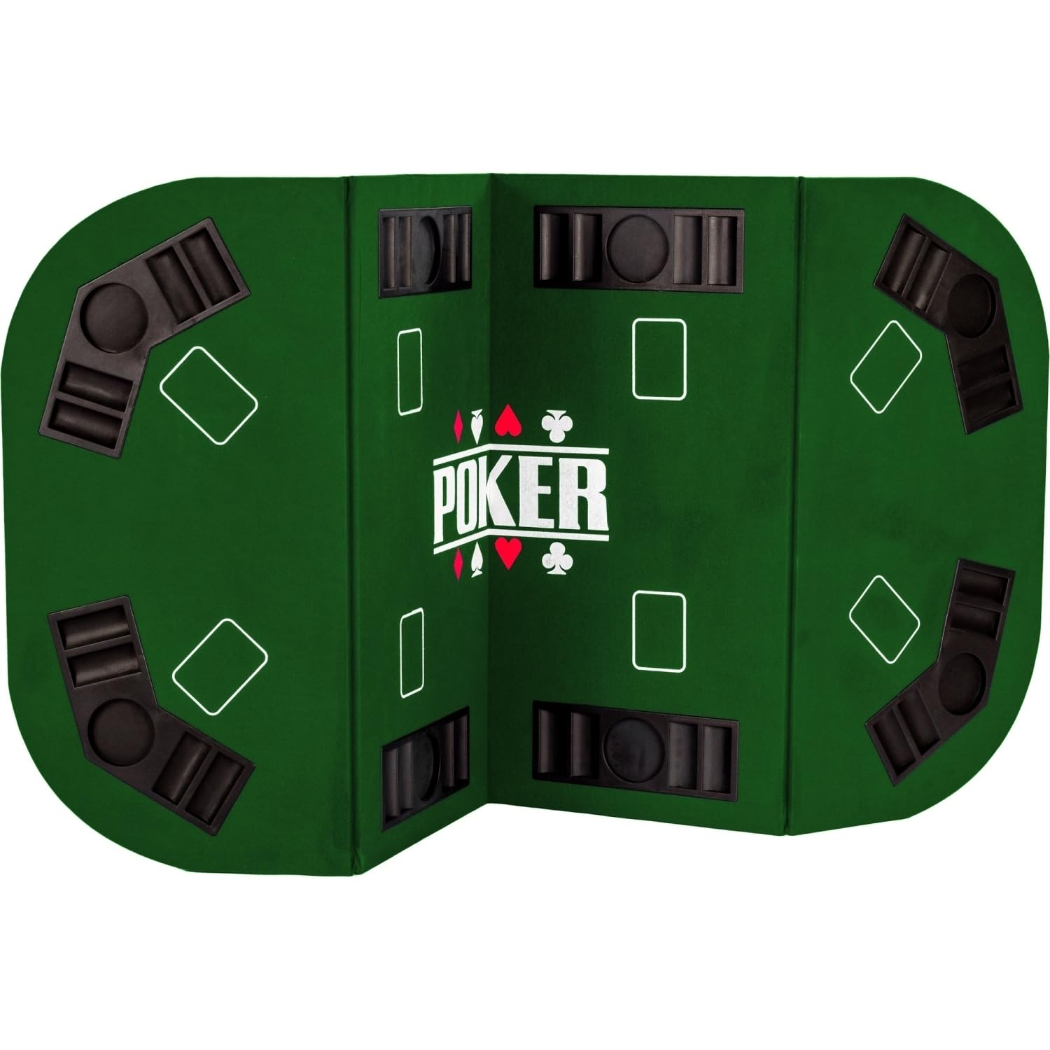 GAMES PLANET Faltbare Pokerauflage Straight 160x80 cm MDF Grün