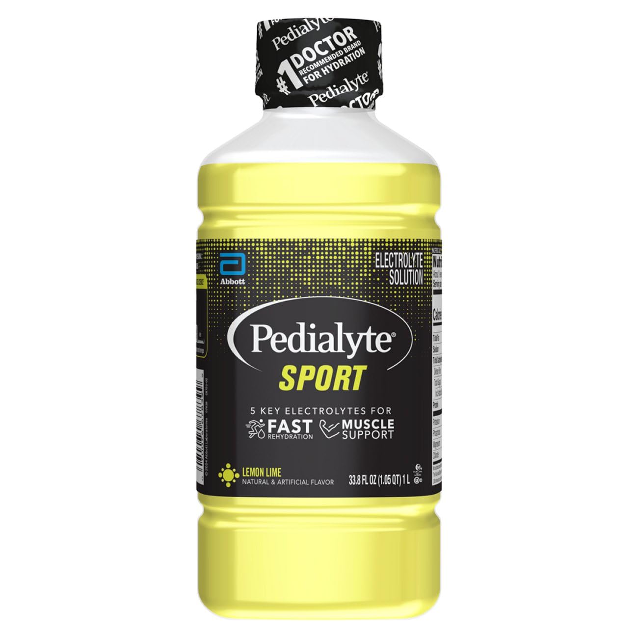 BBD- 03/26 Pedialyte Sport Electrolyte Solution | 5 Key Electrolytes for Muscle Support | Fast Hydration for Before, During, & After Exercise | Lemon Lime, 1 Liter pack of 4