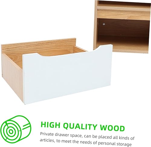 Miniatura 8 de ARTIBETTER 1 mesita de noche para dormitorio, armario de almacenamiento, mesita de noche blanca, mesita de noche blanca, mesita de noche de madera,