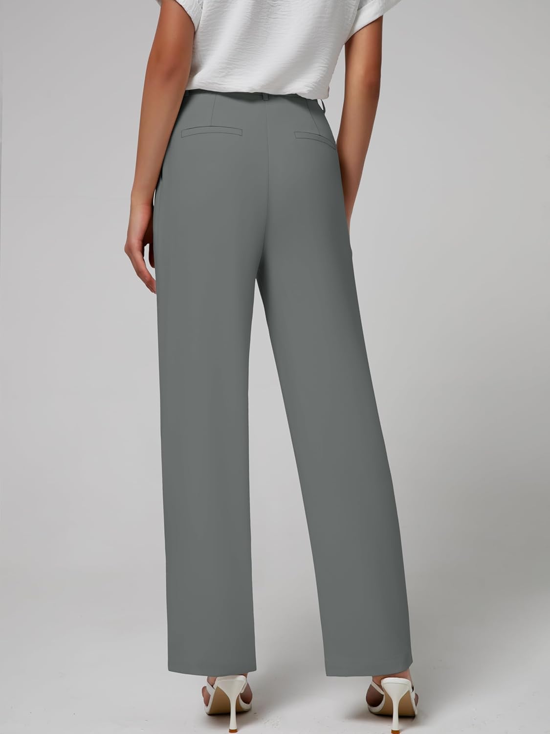 Women's Wide Leg Dress Pants High Waisted Business Casual Trousers Dressy Work Office Pants with Pockets - Image 5