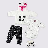 Vista 1 de Kaydora Ropa de muñeca Reborn de bebé, traje de 4 piezas, adecuado para muñecas recién nacidas de 20 a 22 pulgadas