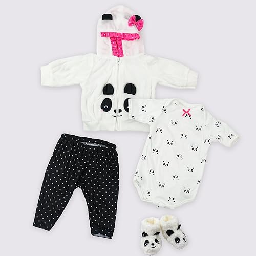 Kaydora Ropa de muñeca Reborn de bebé, traje de 4 piezas, adecuado para muñecas recién nacidas de 20 a 22 pulgadas