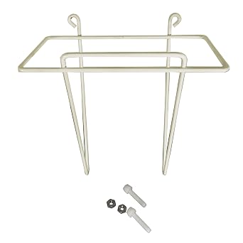 Spill-Stop 1402-0, Large Ice Scoop Holder, Wire-Formed Open Cage, Rust-Resistant Epoxy-Coated Steel, Fits 32-82 oz Scoops, Includes Plastic Bolts & Nuts, 6-1/2" x 3-11/16" x 6-7/8"