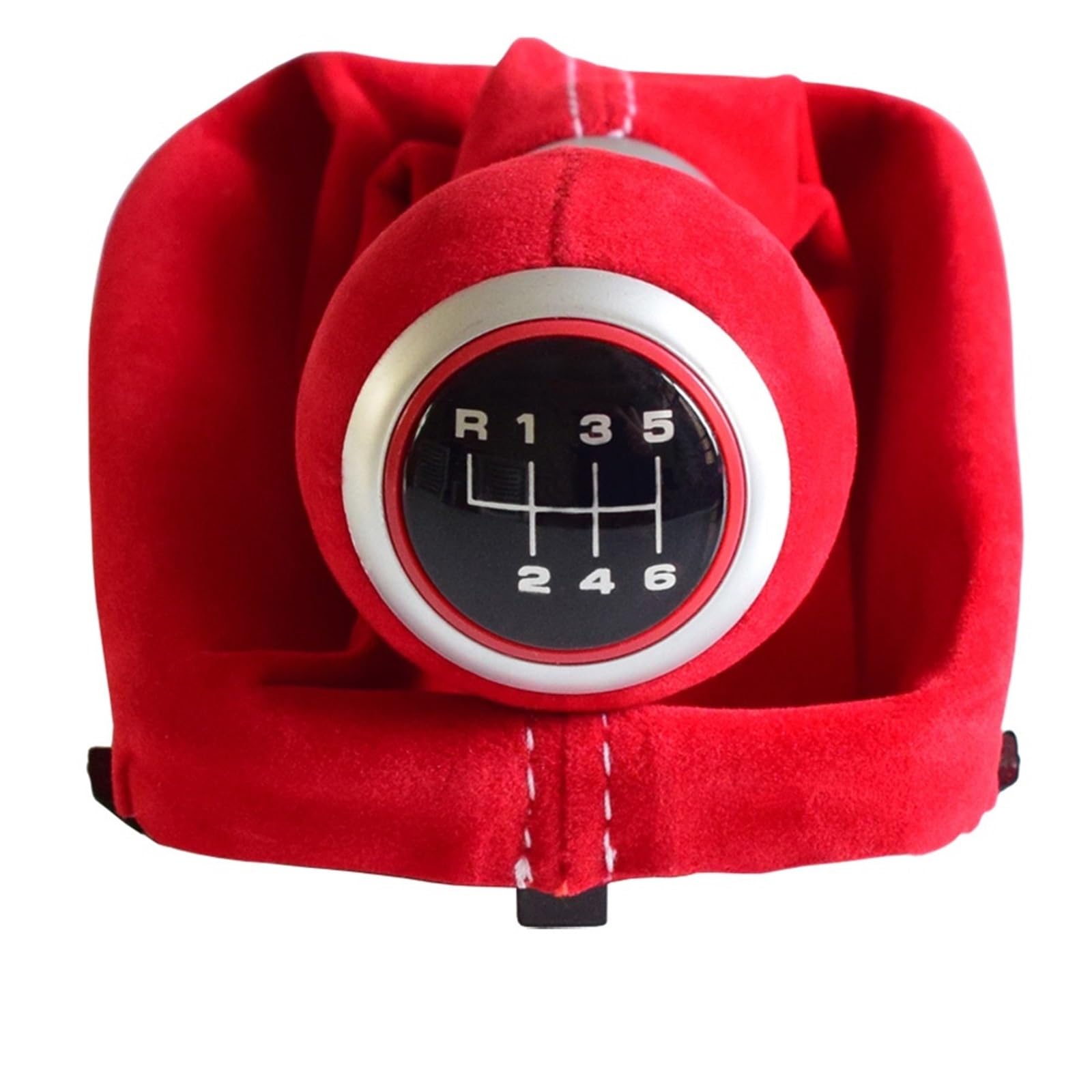 Lzbzhb One Color Car Manual 5/6 Speed Leather Gear Shift Knob Lever Shifter With Gaiter Boot Case For A3 For S3 2001 2002 2003 Gear Shift Knob(6 Speed-Red)