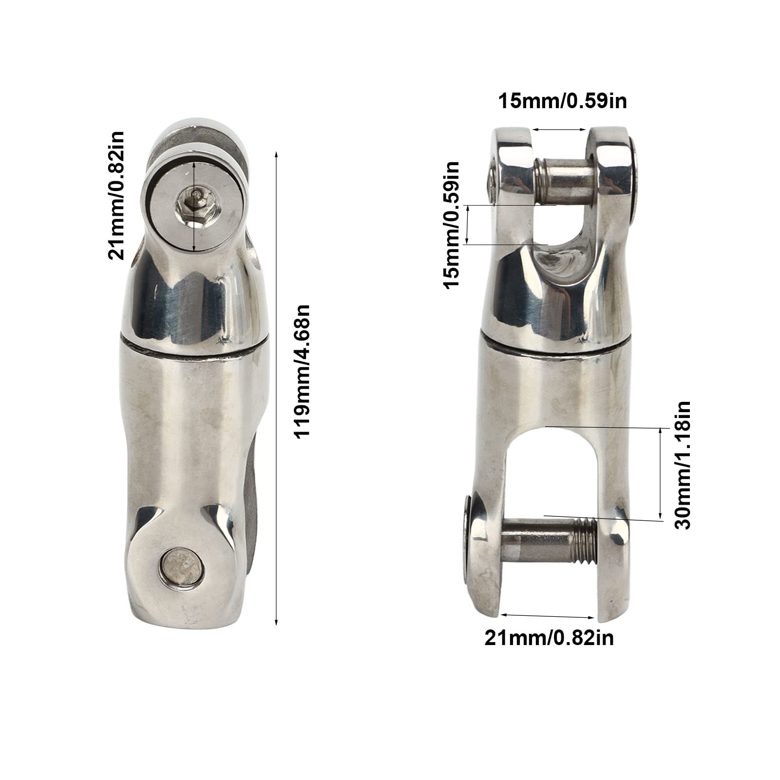 Pissente Boat Anchor Chain Swivel Connector, 316 Stainless Steel Proof 3/8in-1/2in Fit for 10 to 12MM Chain, Heavy Duty Boat Anchor Chain Swivel Connector