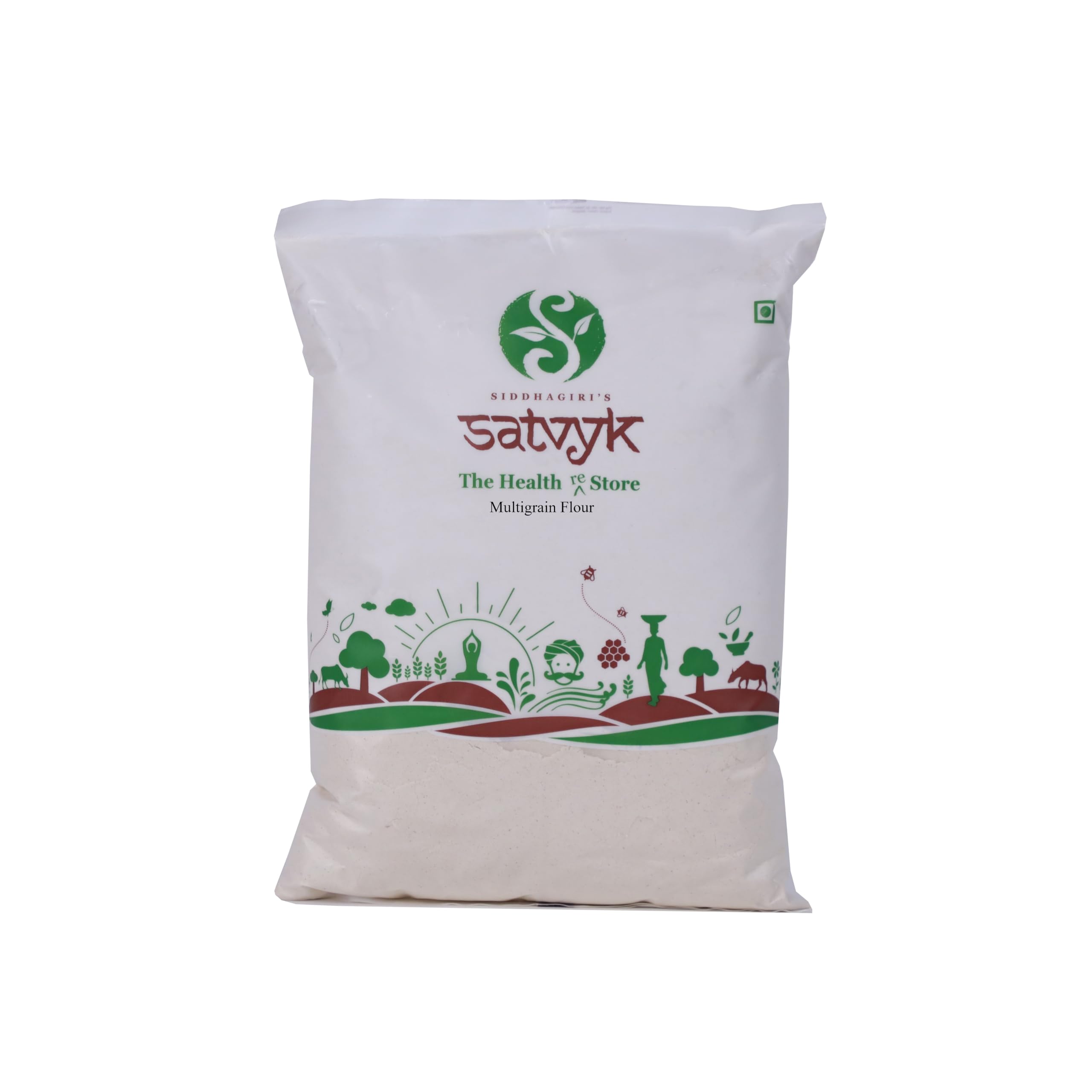 S Siddhagiris SATVYK THE HEALTH re STORE Organic Multigrain Flour - (1kg) - High Fiber Atta | Stoneground | 5 Grains Atta | Fresh Multigrain Atta | (Jowar, Bajri, Ragi, Wheat & Rajgira) (B07YMYN1CC) Amazon Price History, Amazon Price Tracker