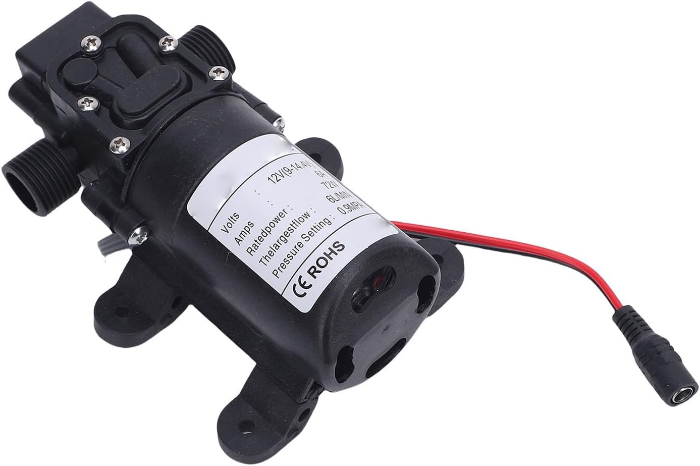 Self Priming Sprayer Pump, Plastic, High Power 72W for Large Scale Irrigation, Ideal for Cars and Boats (US Plug)
