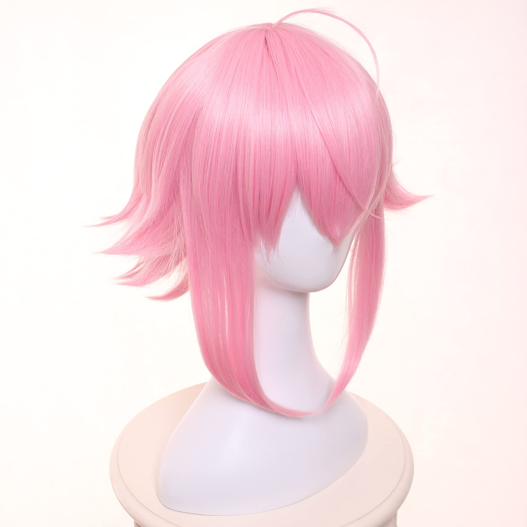 Pink Medium Straight Wig for Anime with Heat Resistant Fiber Synthetic for Women Men Halloween Chiristmas Comic Con Replacement Wigs - Image 4
