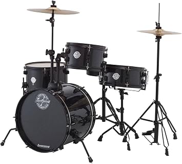 Ludwig LC178X016 Questlove Pocket Kit 4 Piece Drum Set Black Sparkle Finish