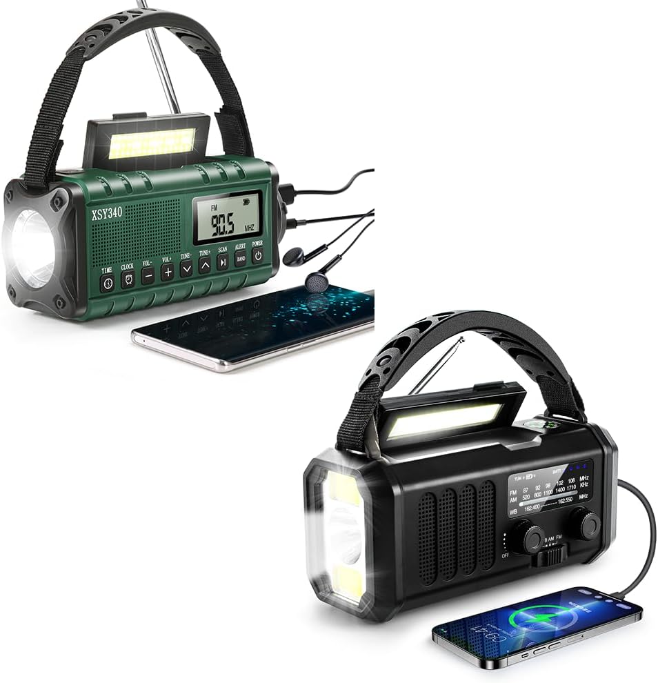 Leaton 10000mAh Solar Radio, Crank Radio, Emergency Radio, NOAA/AM/FM Weather Radio, USB Type-C Charging,Dynamo Radio,Polymer Battery,Torch & LED Reading Light, SOS Alarm,Compass for Camping