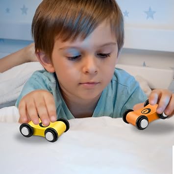 6 Pieces Wooden Mini Car Wooden Car Ramp Race Track Toys, Car Ramp Racer Toy Replacement Vehicle Set Race Party Favors