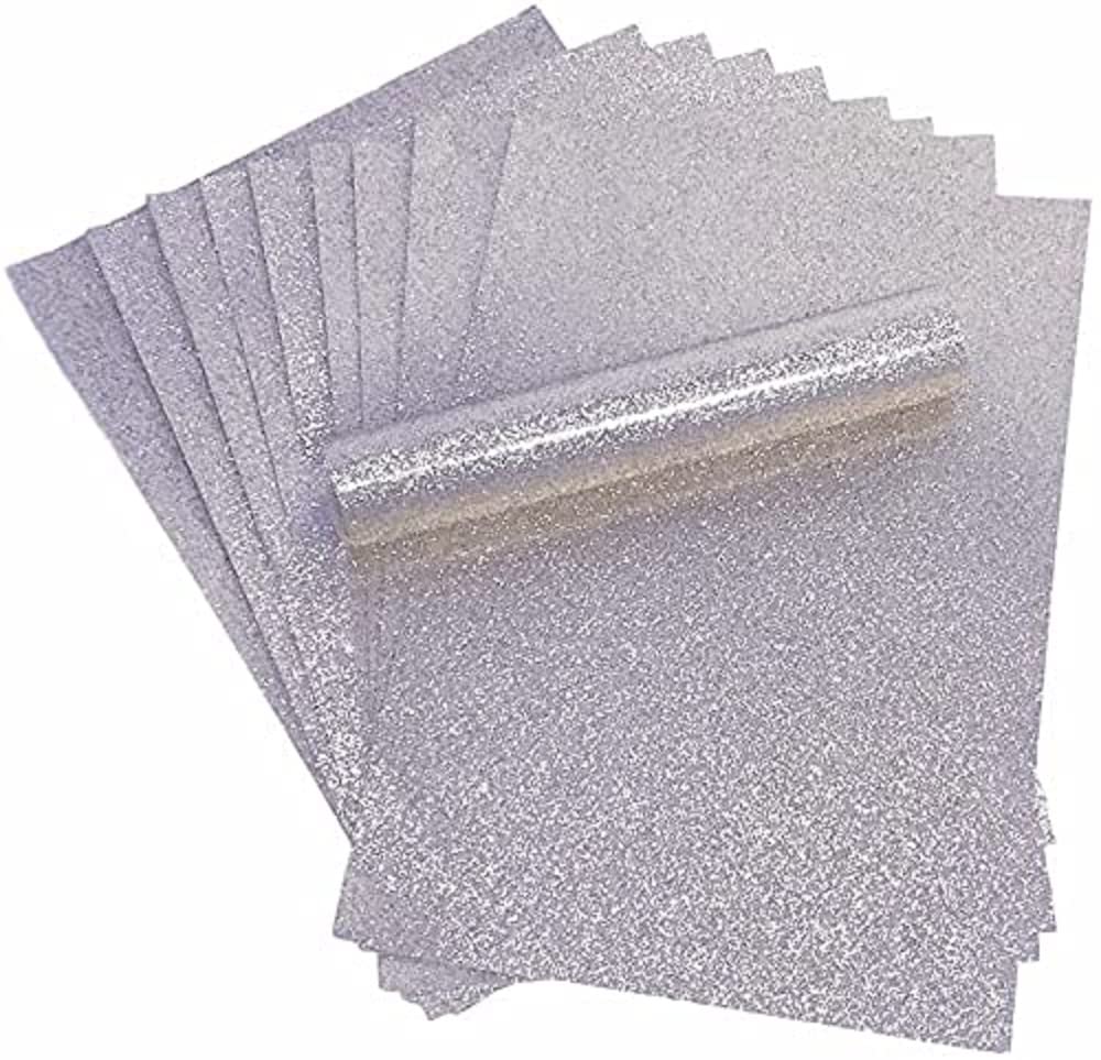 Syntego Silver A4 Glitter Card Sparkly Soft Touch Non Shed 250Gsm Pack Of 10 Sheets (Silver)
