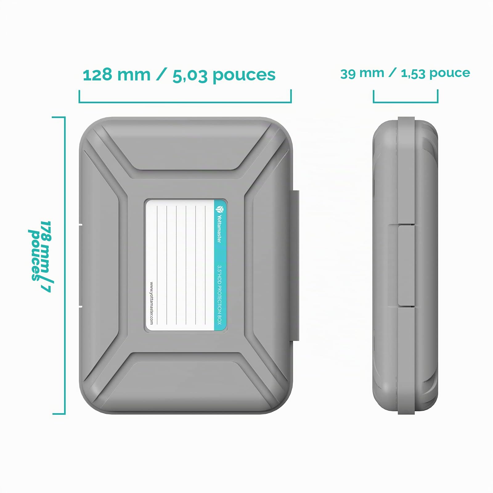 Yottamaster Etui de Protection Disque Dur 3,5 Pouces Antistatique Antichoc Anti poussière (Un Ensemble de 5)
