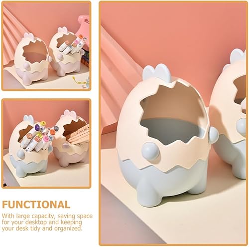 Miniatura 9 de Holibanna 2 soportes para bolígrafos de huevo de dinosaurio, organizador de almacenamiento de bolígrafos, escritorio de oficina, soporte para