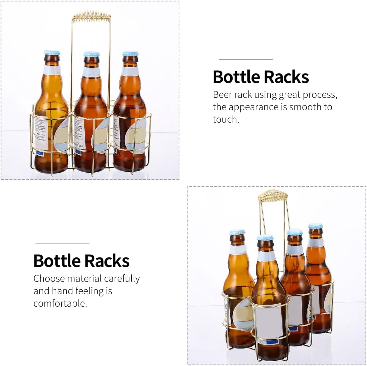 1pc Bottle Holder Carrier Metal Beer Storage Basket Insulated Beer Carrier Break Resistance Ability