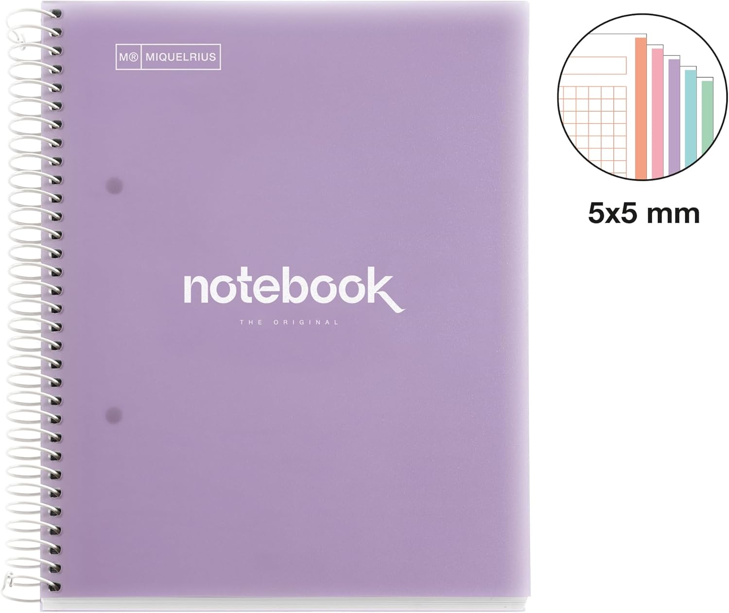 Miquelrius Notebook Spiral Binding Notebook 5 Emotions Cover PP DIN A5 Micro-Perforated 120 Sheets
