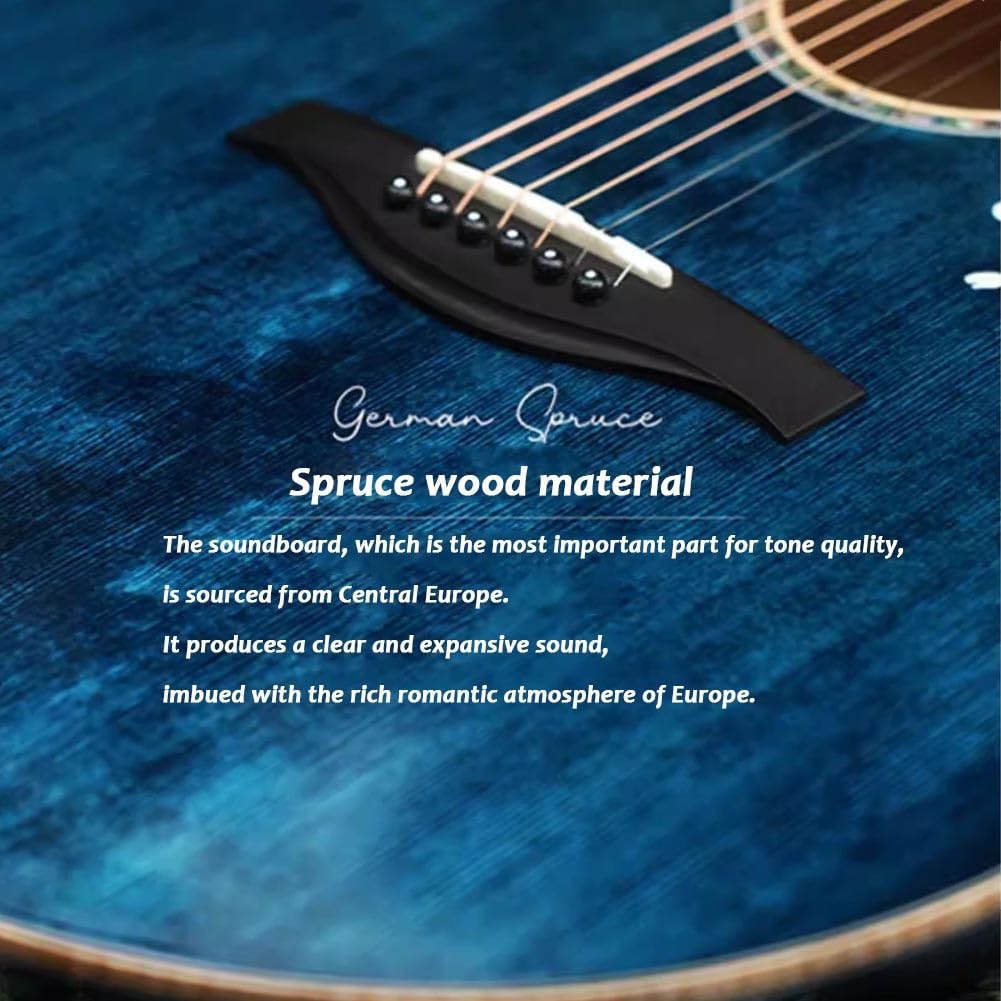 Kit per chitarra acustica, chitarra folk a 6 corde, in legno, con custodia, per principianti e amanti della musica