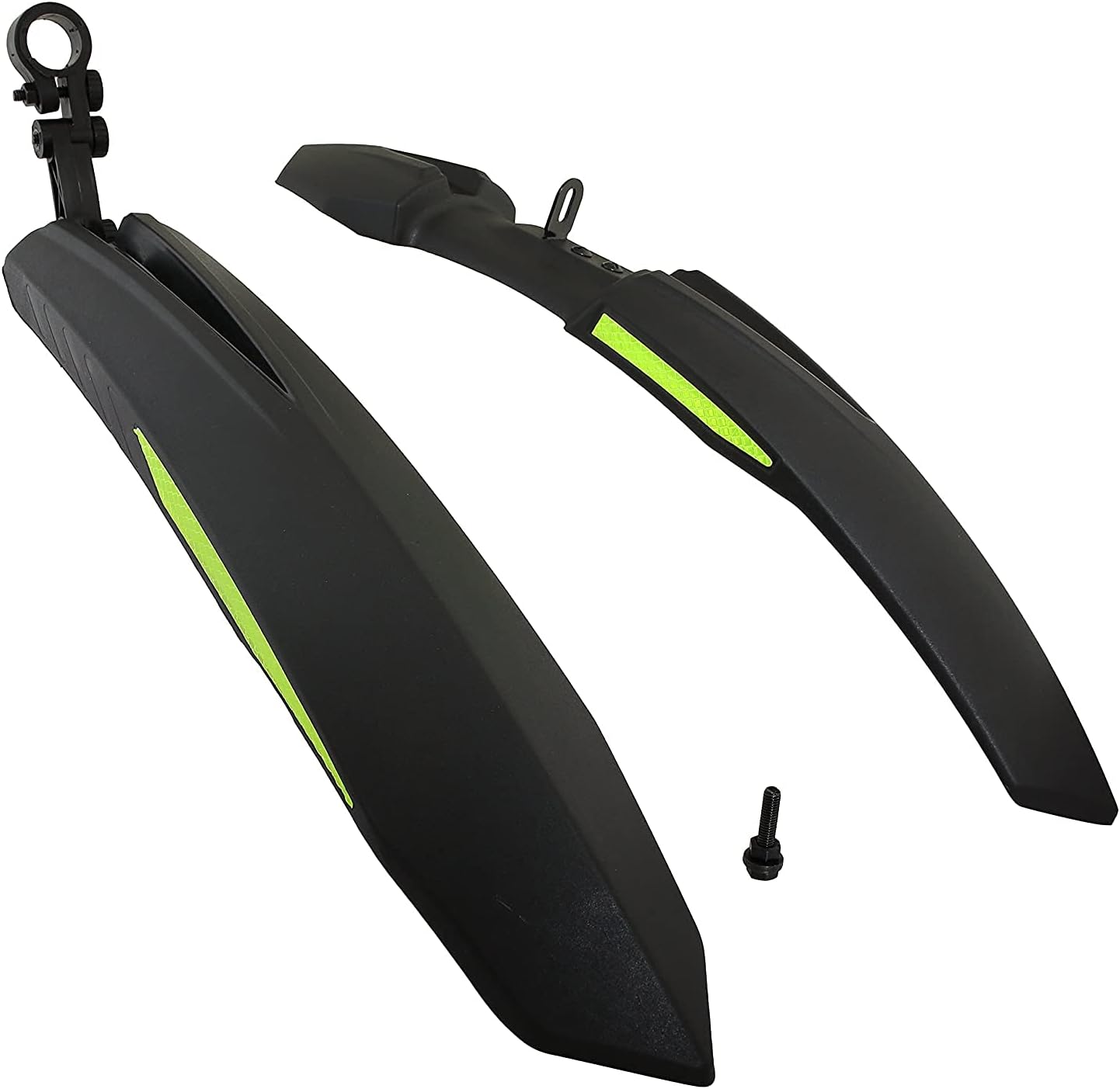 KEYCRAZE Bicycle Atom Mudguard with Reflective Tape with Plastic Clamp, Black-Green