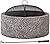 Sunjoy 26 in. Stone Fire Pit, Patio Outdoor Round Wood Burning Fire Pits for Outside with Spark Screen and Poker, Brown & Black