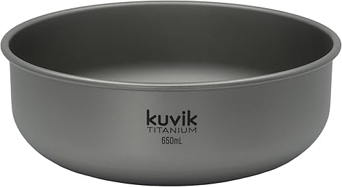 Kuvik Cuenco de titanio de 22.0 fl oz (22 oz) - Cuenco ultraligero y compacto para mochileros, campamento y supervivencia