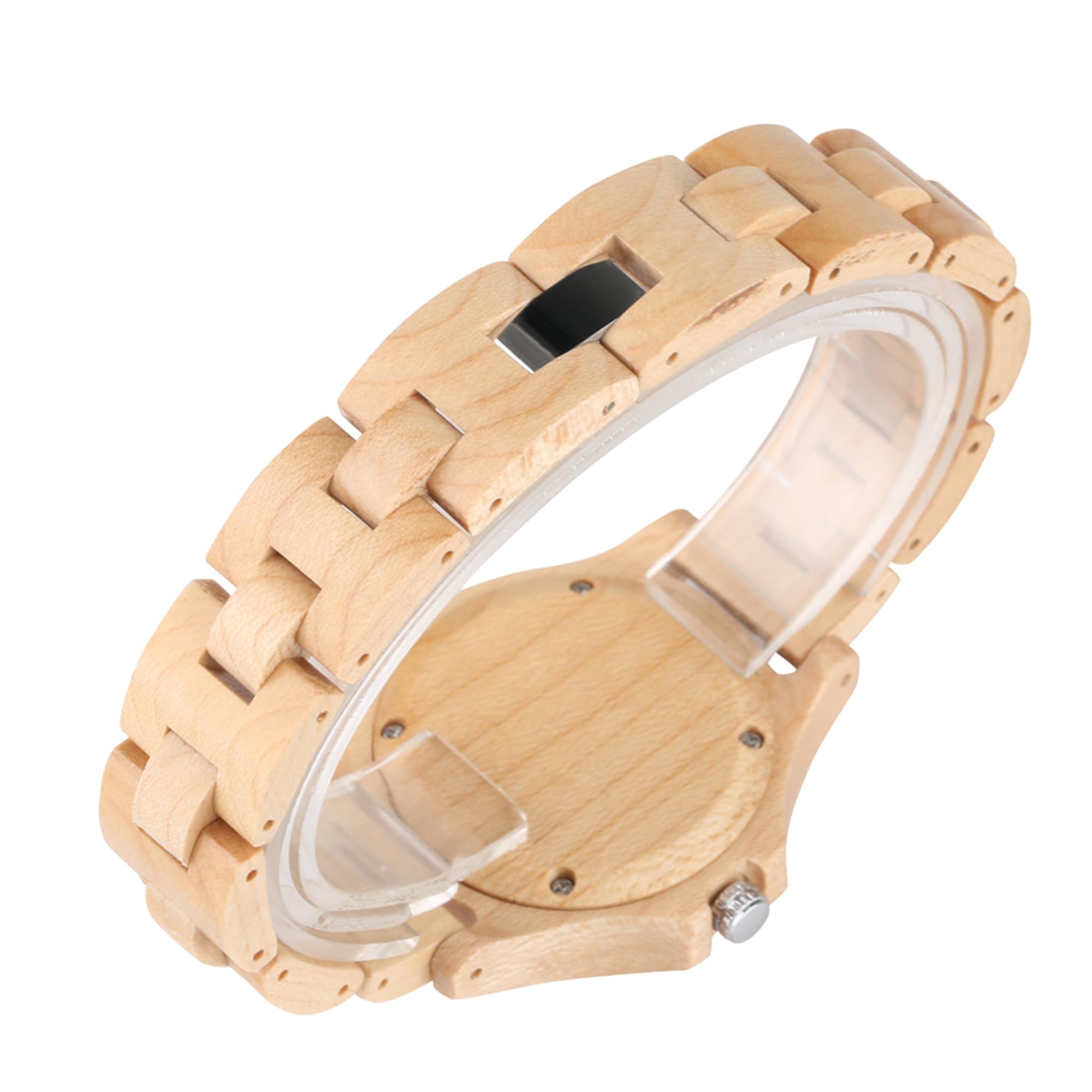 Tiong Reloj de Madera para Mujer, Correa de Reloj de Madera de Cuarzo analógico, Correa Ajustable, Ligera y cómoda