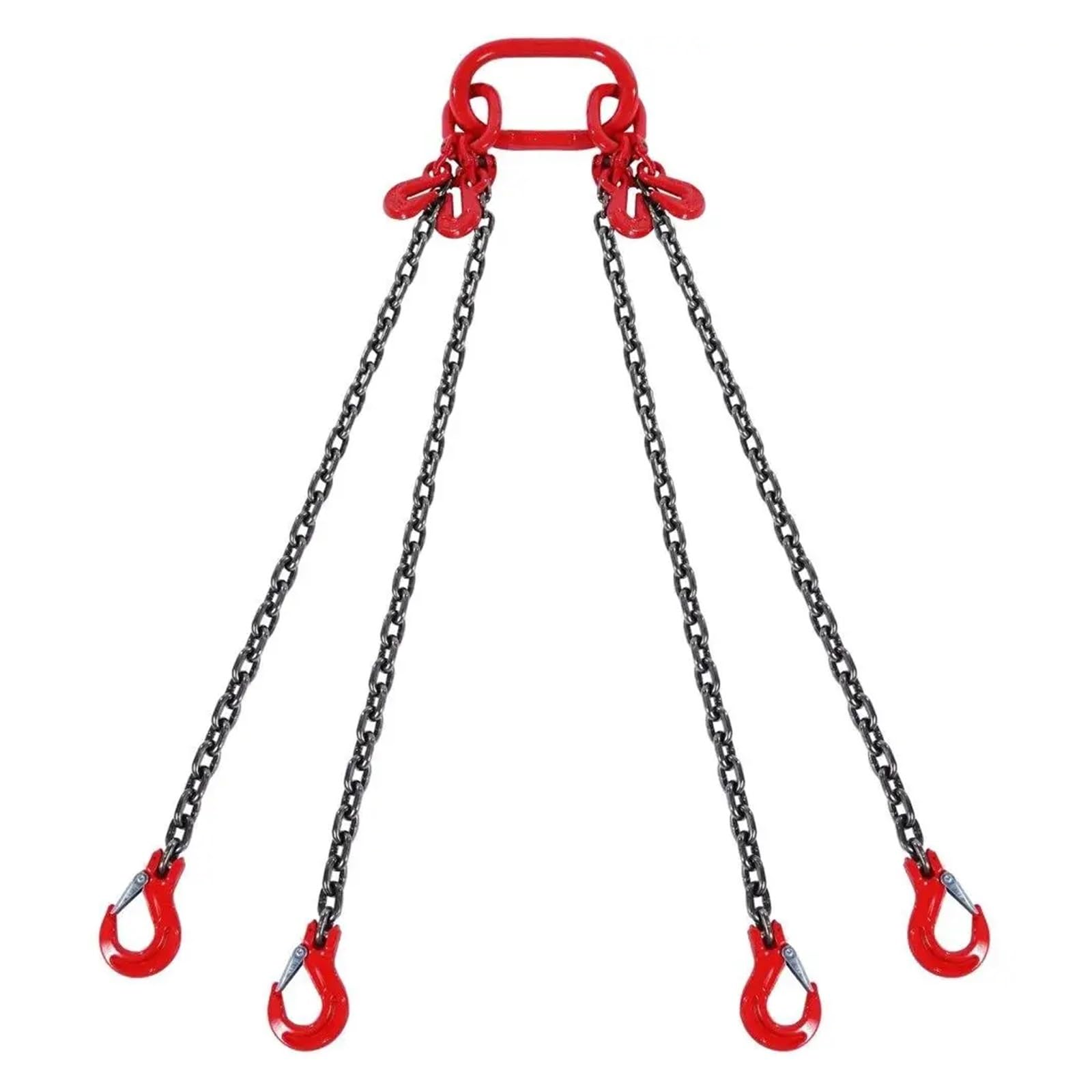 Élingue de levage à chaîne 4 pattes G80 3/8" avec crochets de préhension de 10 pieds, capacité de charge de 18400 lb