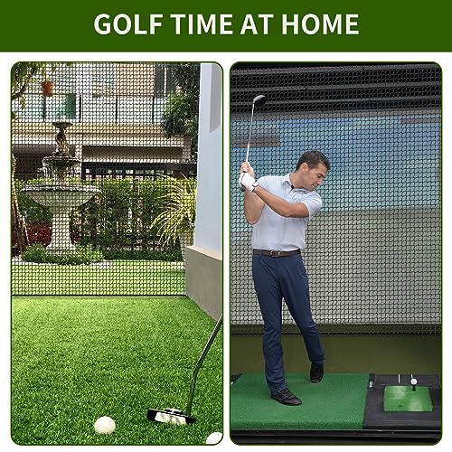 image for NQB Golf Practice Net with Steel Hanging Kit & Nylon Rope, 10x15FT Mul
