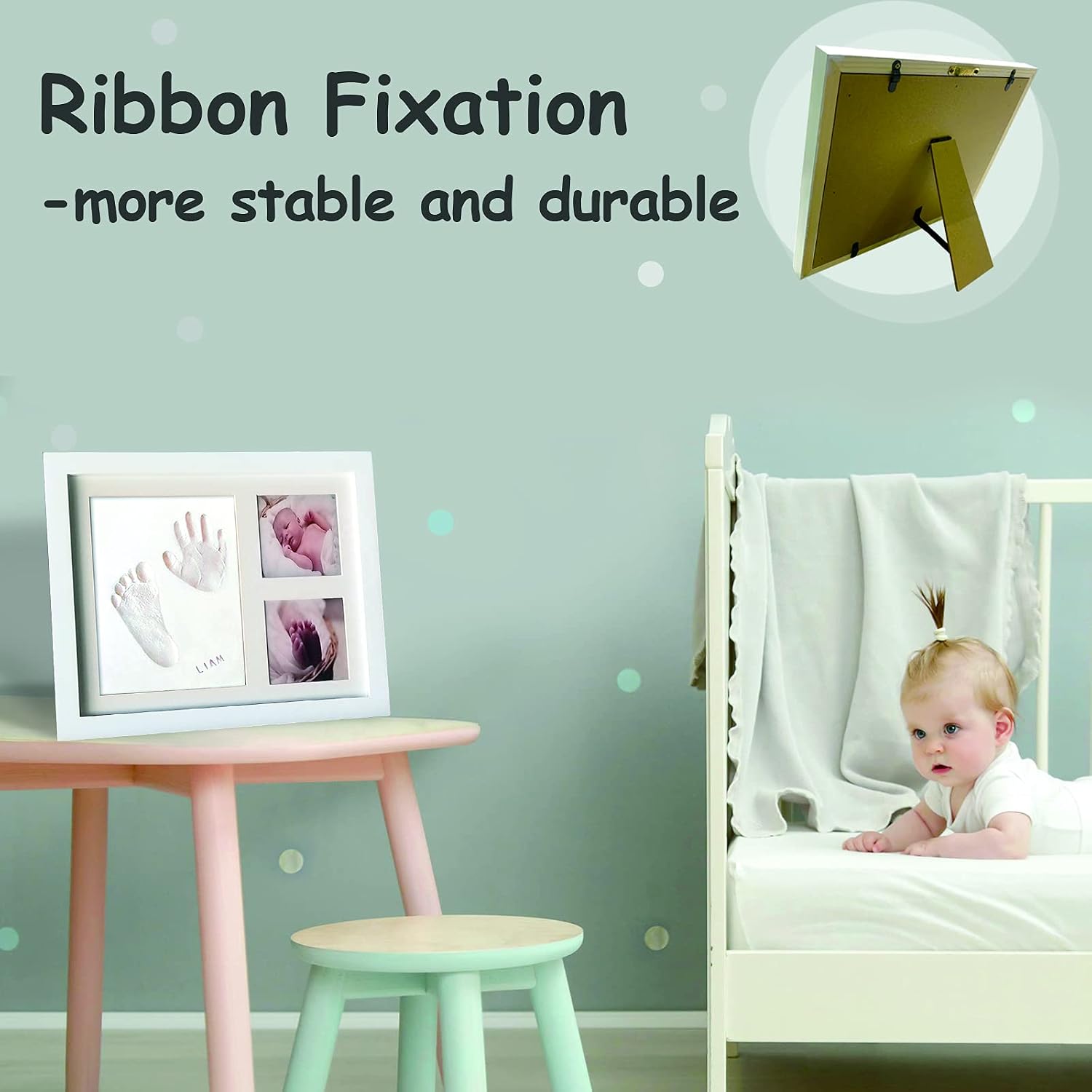 Pewingo Cadre Empreintes Bebe Kit Empreinte Bebe Mains Pour Liste De Naissance Souvenirs Memorable Decorations Murale Ou Pour Table Argile Et Cadre Amazon Fr Bebe Et Puericulture