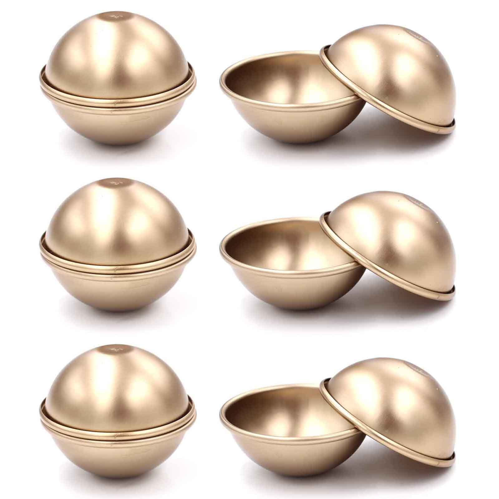 HAZOULEN 12 Pcs DIY Metal Bath Bomb Molds, Set of 6