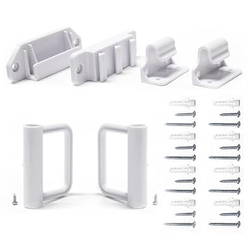 Retractable Baby Gate Hardware Replacement Parts Kit for Mesh Child and Pet Gate Full Set Wall Mounting Accessories Brackets Screws and Anchors